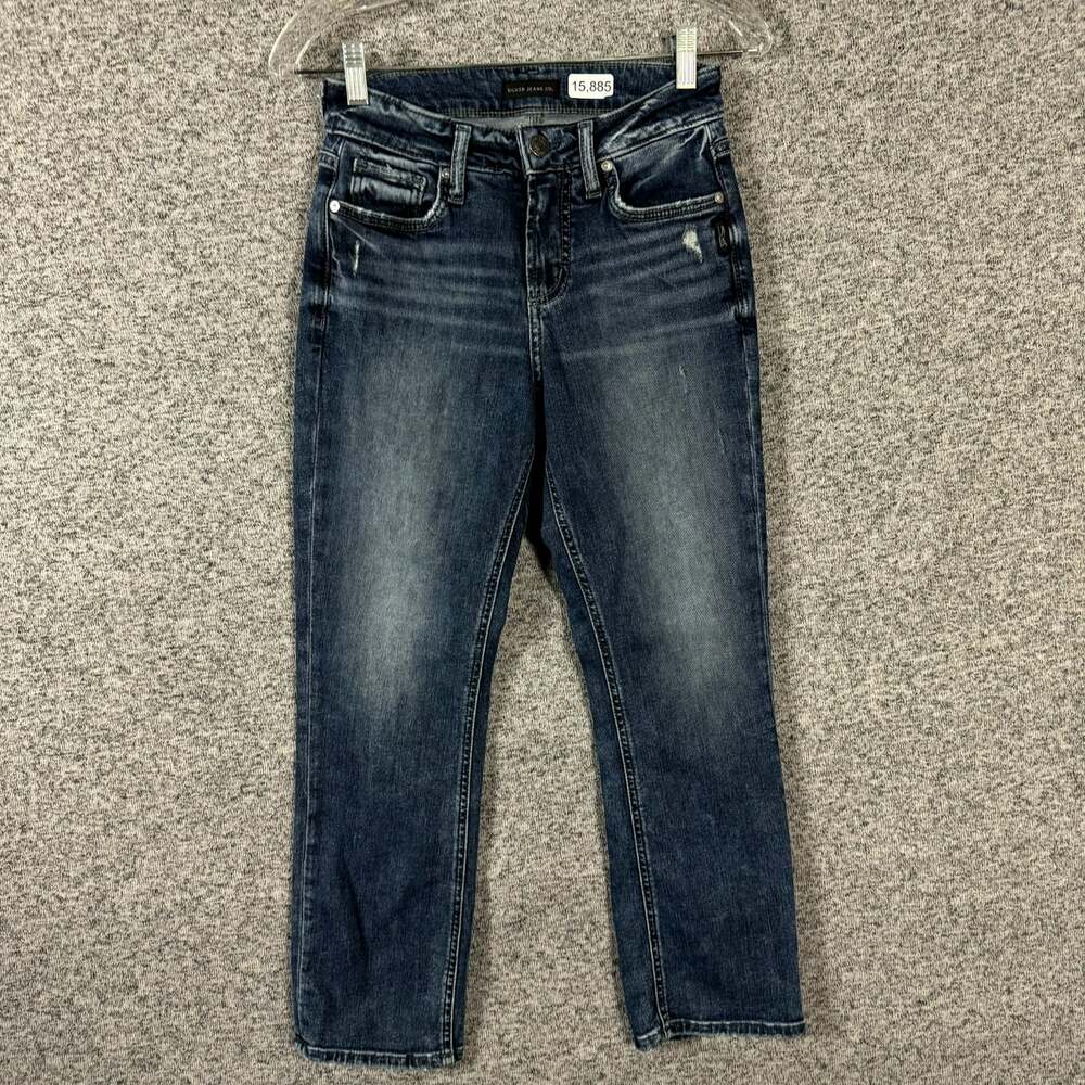 Silver Jeans Women's Size 27 / 23.5 Suki Capri Dark Wash Blue Denim Jeans